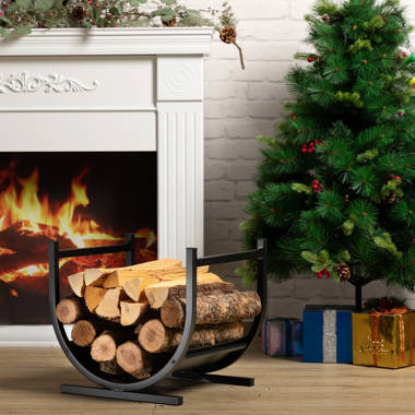 Iron fireplace log discount holder